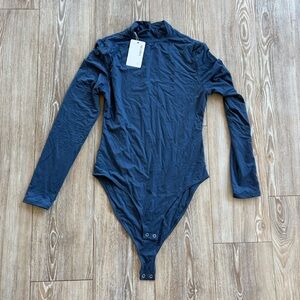 Navy mockneck bodysuit